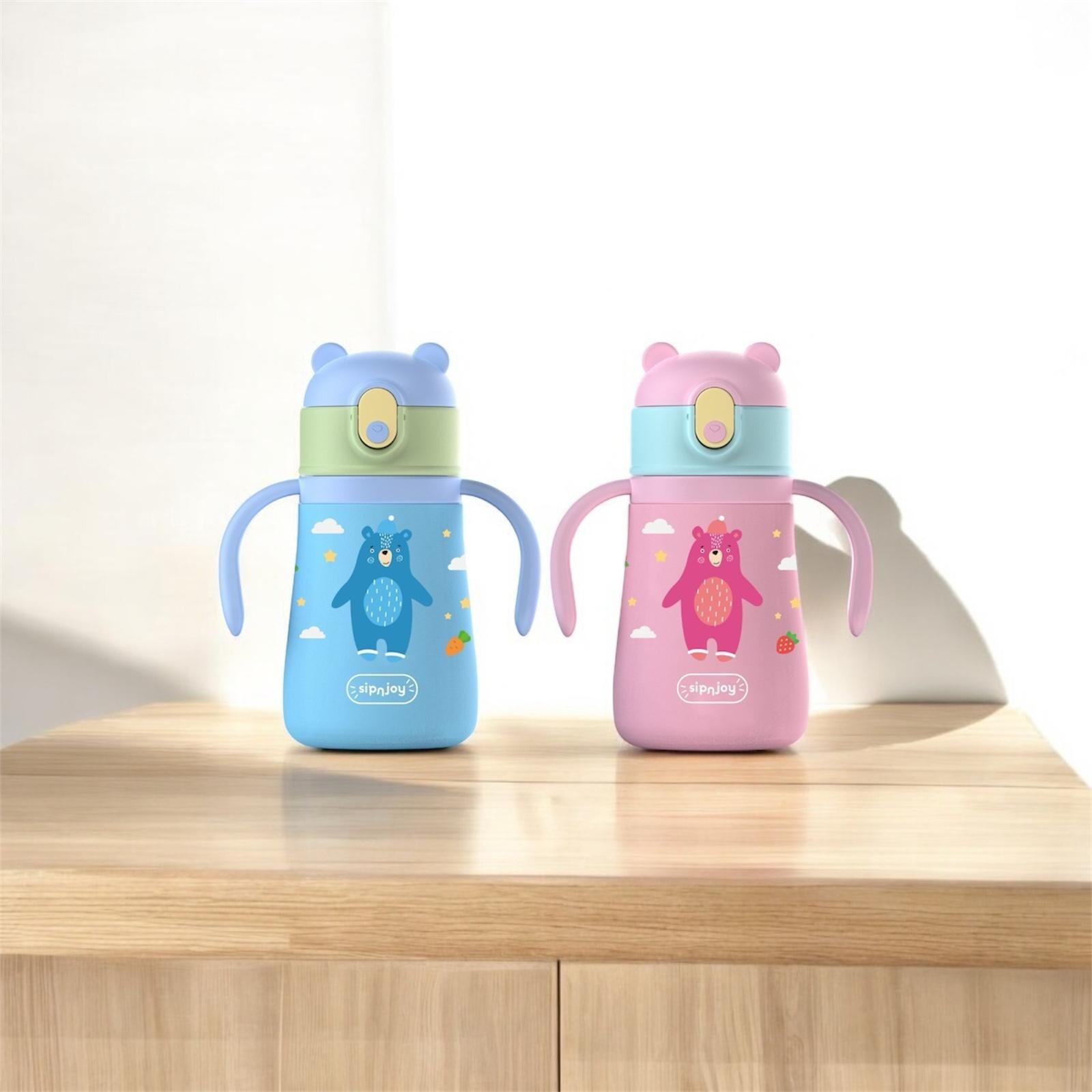 Sipnjoy SippyPals Çocuk Su Termosu (360 ml) // Mavi