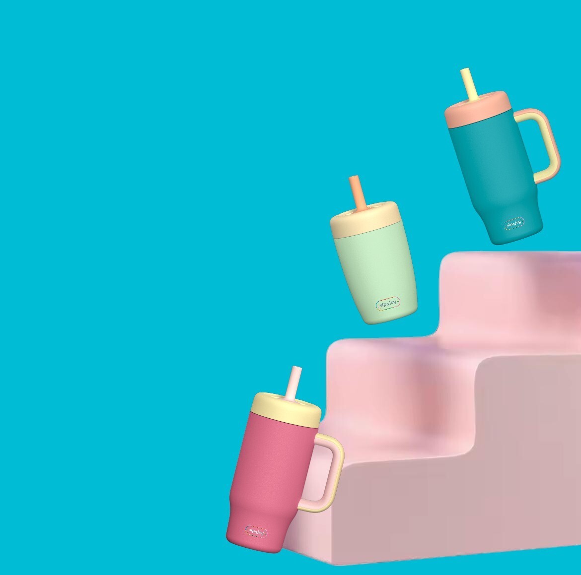 Sipnjoy StrawBuddy Tumbler Termos Pipetli Suluk (360 ml ) // Turuncu