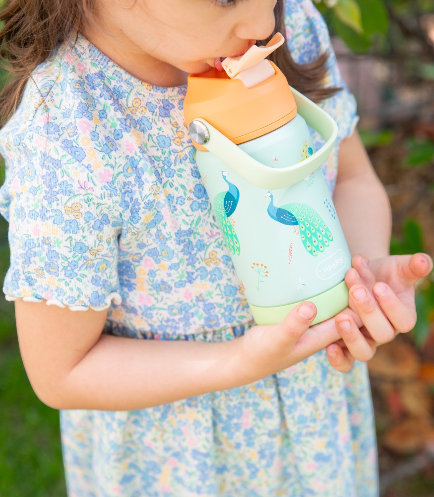 Sipnjoy FlipSip &Ccedil;ocuk Su Termosu (360 ml) // Peacock Queen
