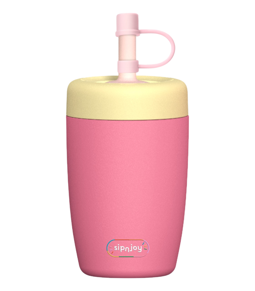 Sipnjoy StrawBuddy Tumbler Termos Pipetli Suluk (360 ml ) // Pembe
