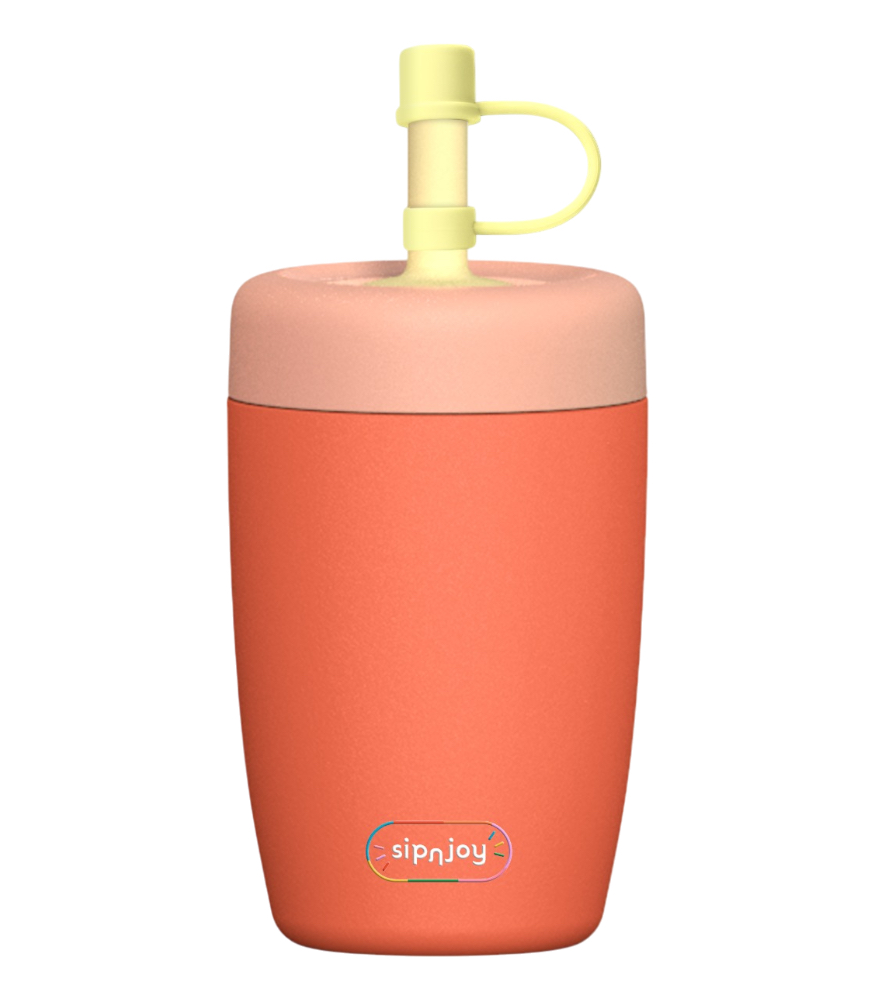 Sipnjoy StrawBuddy Tumbler Termos Pipetli Suluk (360 ml ) // Turuncu