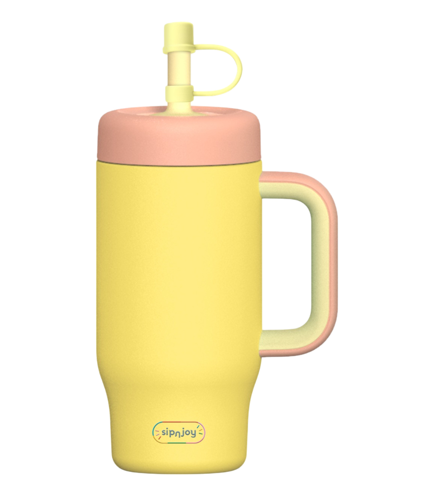 Sipnjoy HandleHug Tumbler Termos Pipetli Suluk (550 ml) // Sarı