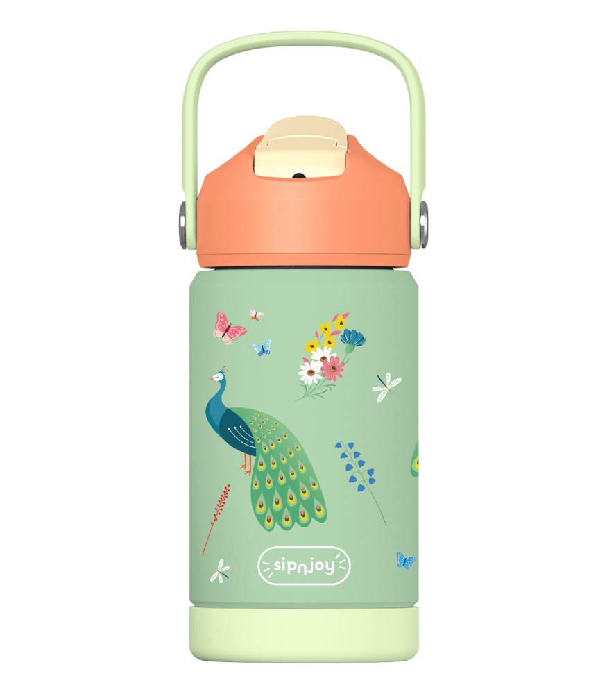 Sipnjoy FlipSip Çocuk Su Termosu (360 ml) // Peacock Queen