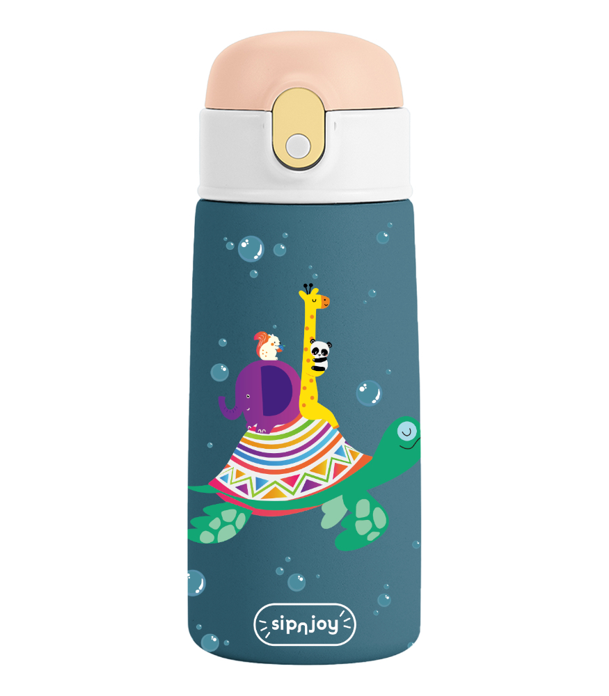 Sipnjoy SipSquad Çocuk Su Termosu (480 ml) // Turtle Voyage
