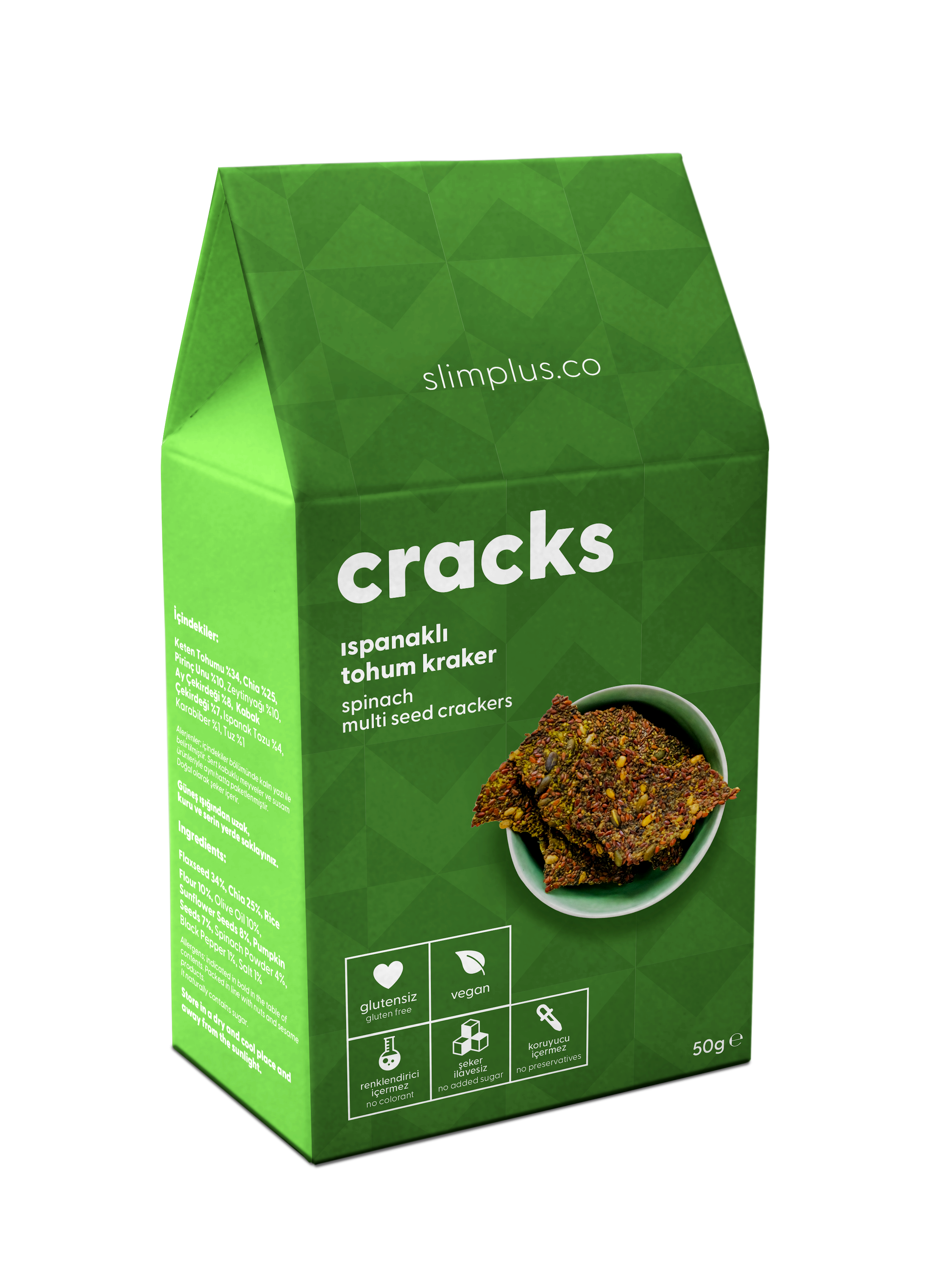 SlimPlus Co Gl&uuml;tensiz Cracks Atıştırmalık // Ispanaklı