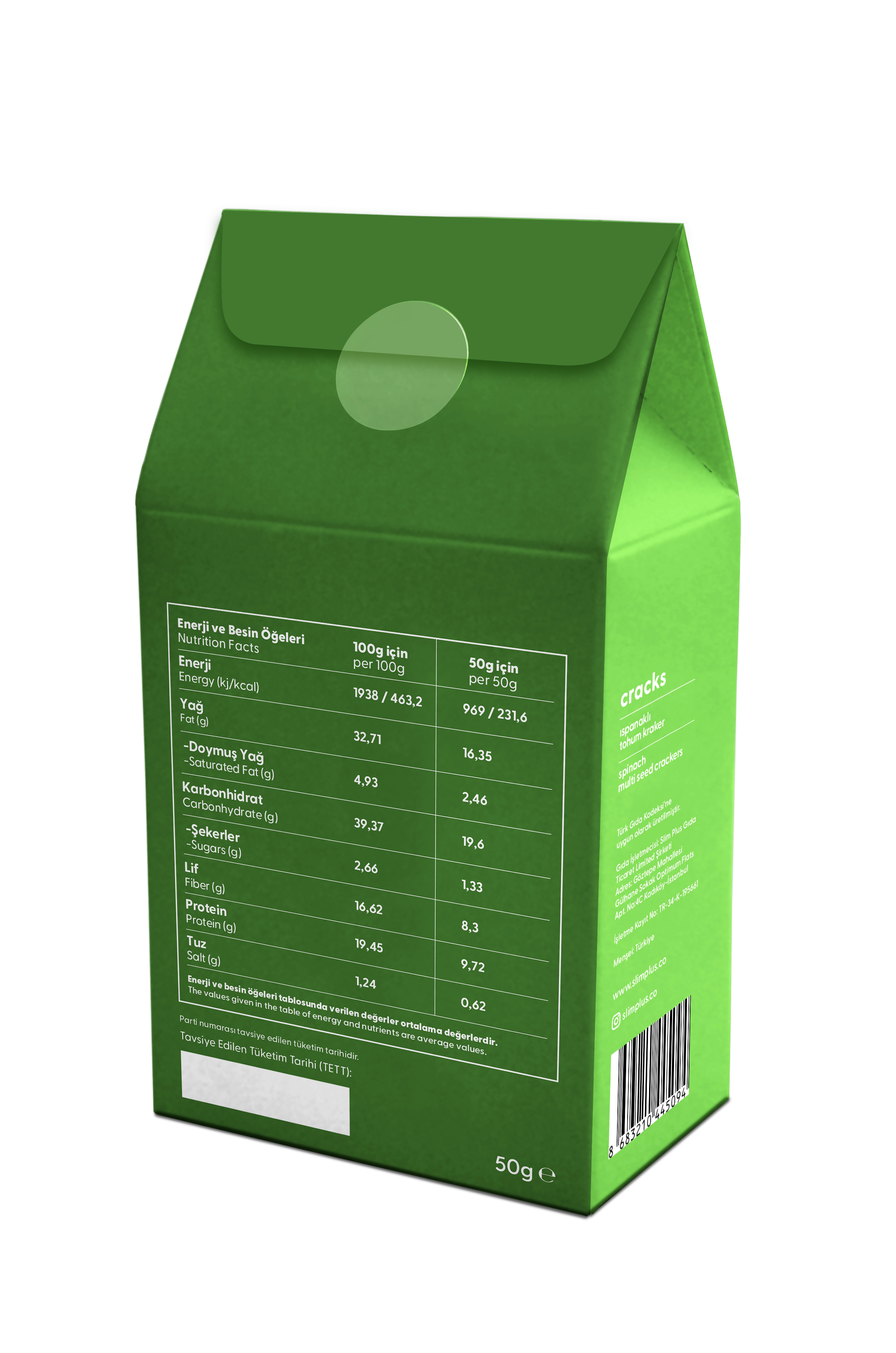 SlimPlus Co Gl&uuml;tensiz Cracks Atıştırmalık // Ispanaklı