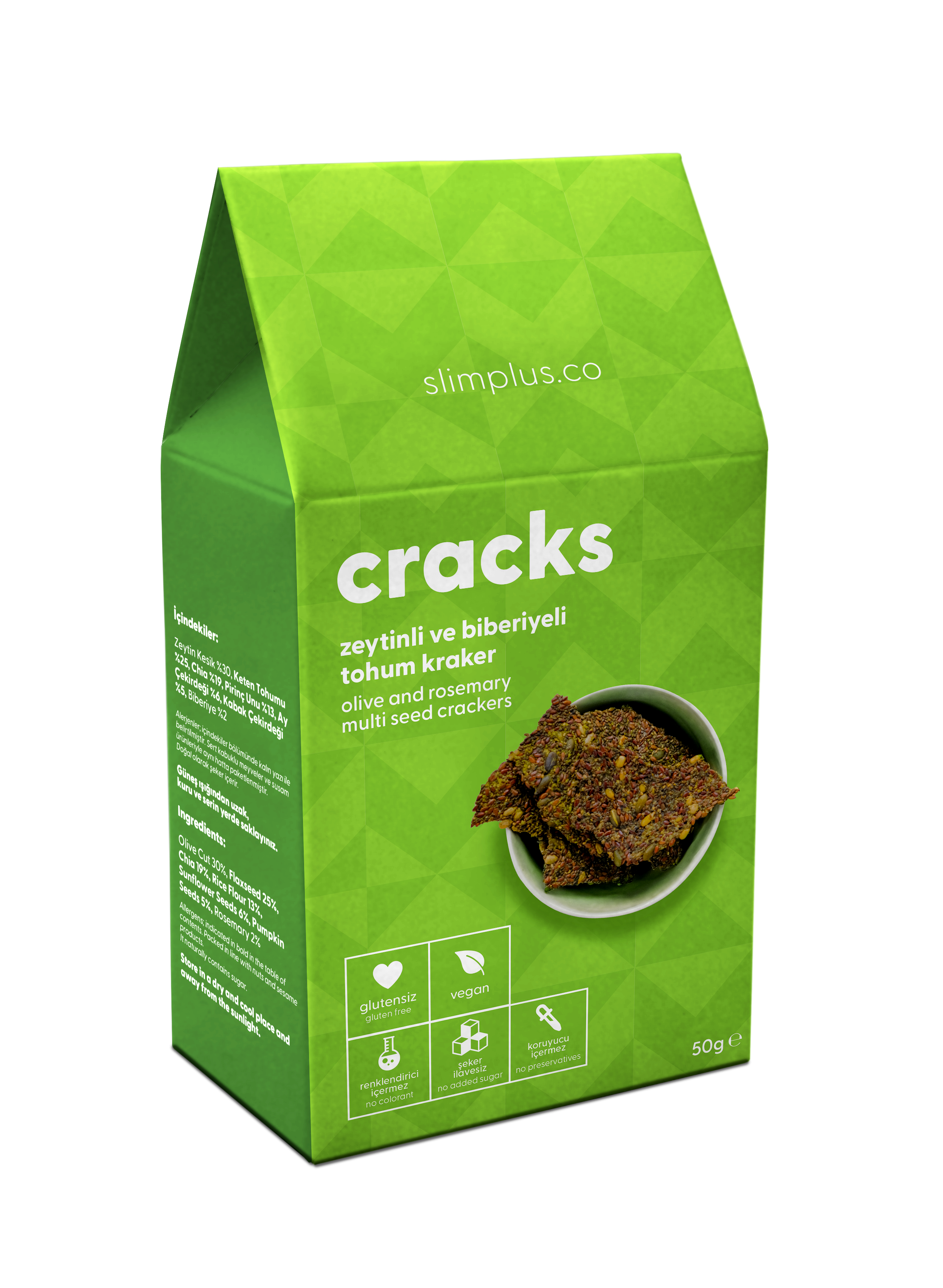 SlimPlus Co Glütensiz Cracks Atıştırmalık // Zeytin & Biberiyeli