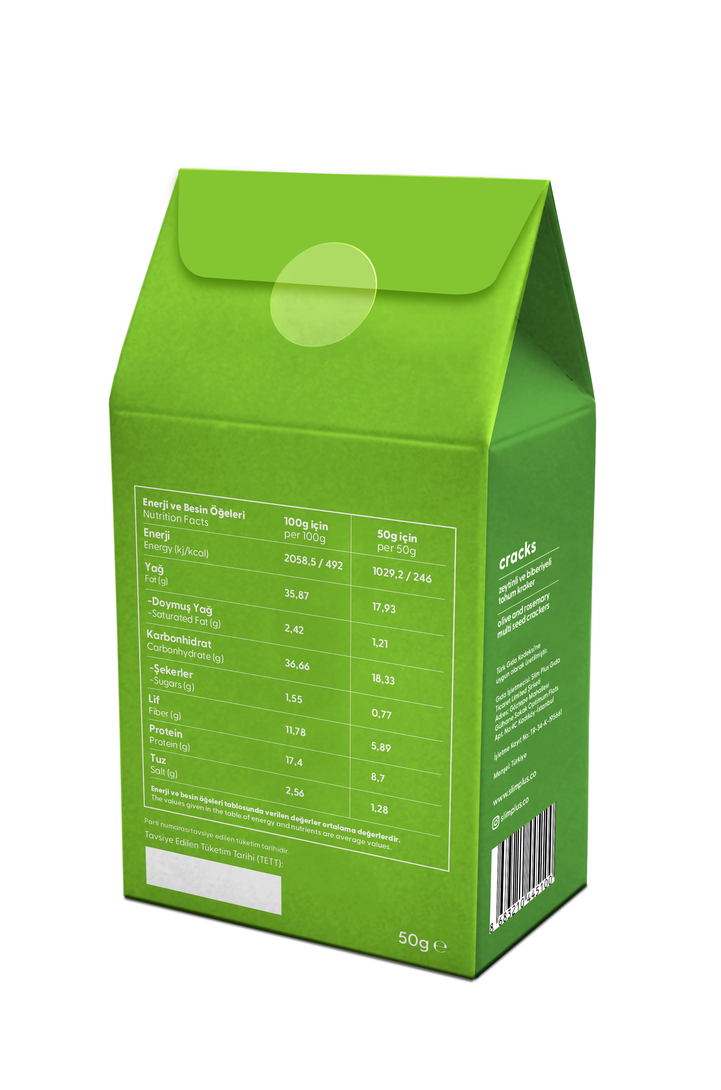 SlimPlus Co Glütensiz Cracks Atıştırmalık // Zeytin & Biberiyeli