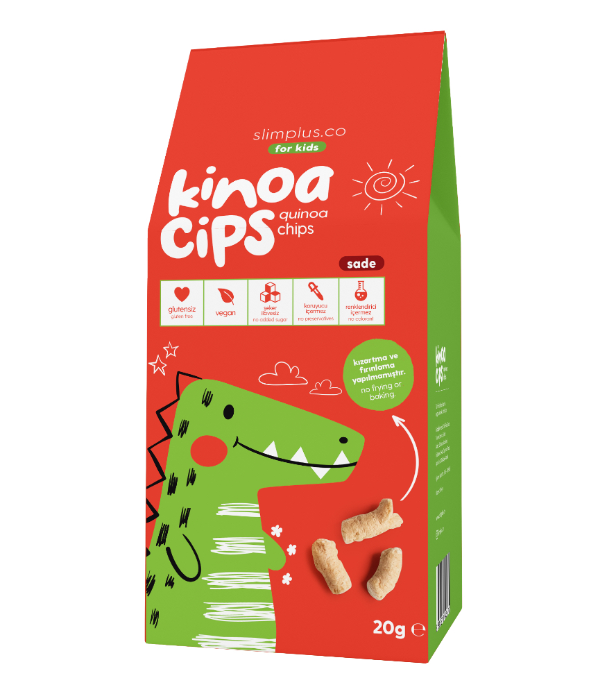 SlimPlus Co Kids Glütensiz Kinoa Cips // Sevimli Dinozor