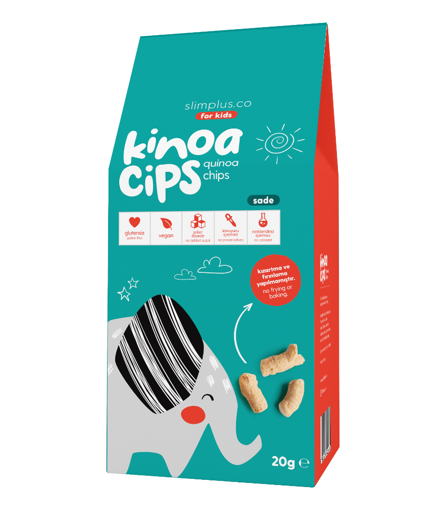 SlimPlus Co Kids Gl&uuml;tensiz Kinoa Cips // Tatlı Fil