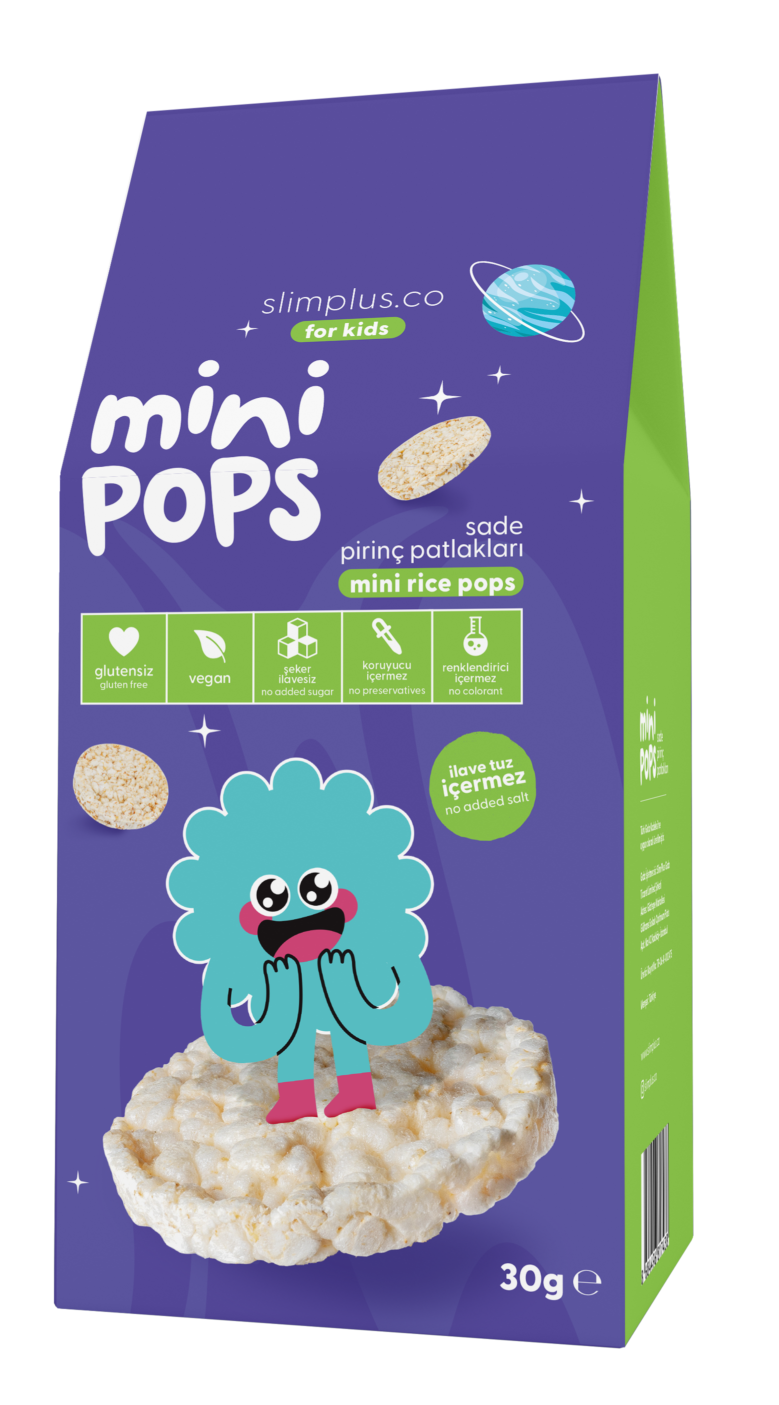 SlimPlus Co Kids Glütensiz Mini Pops Pirinç Patlağı