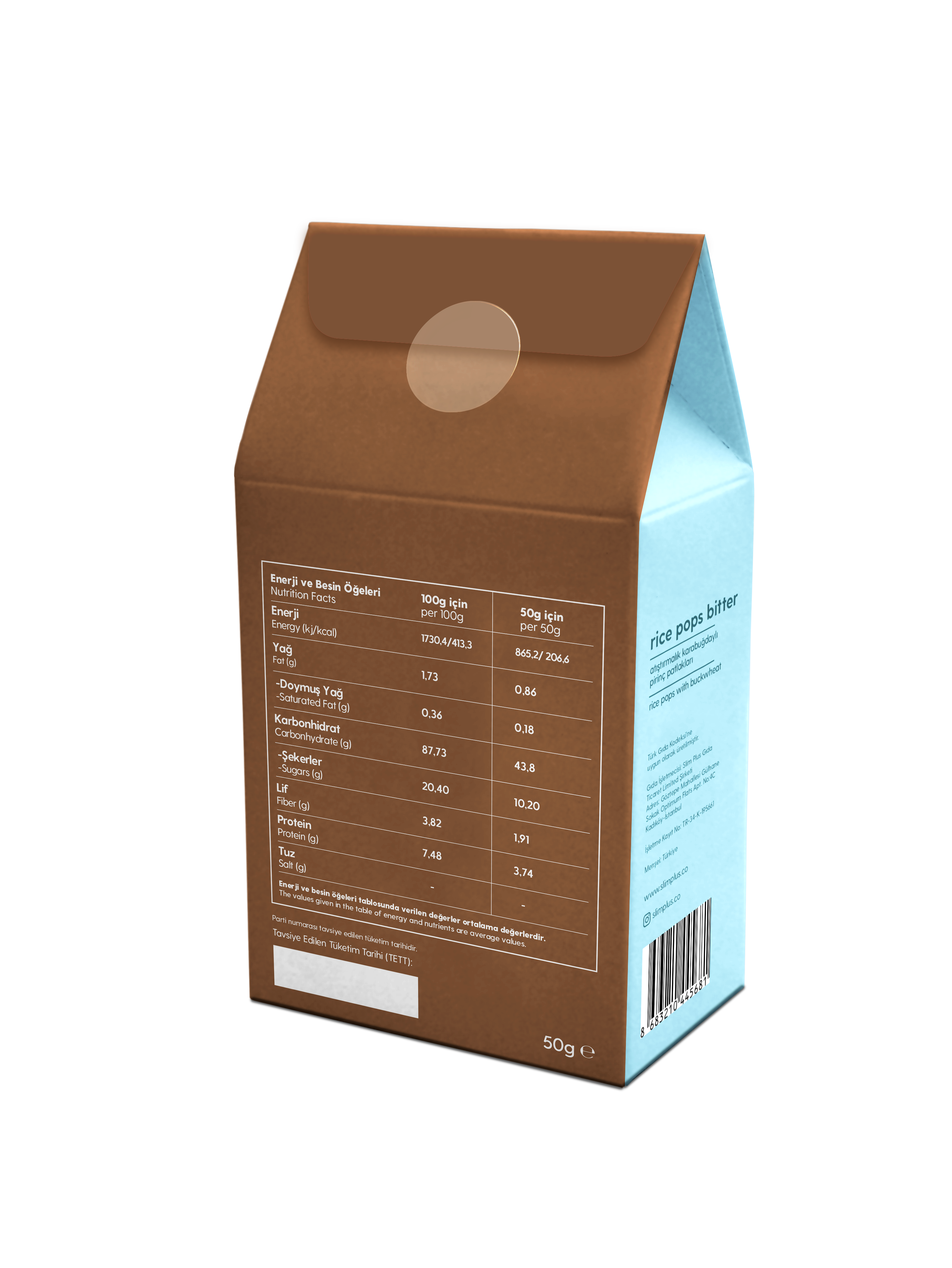 SlimPlus Co Glütensiz Kakaolu Karabuğday Pirinç Patlağı