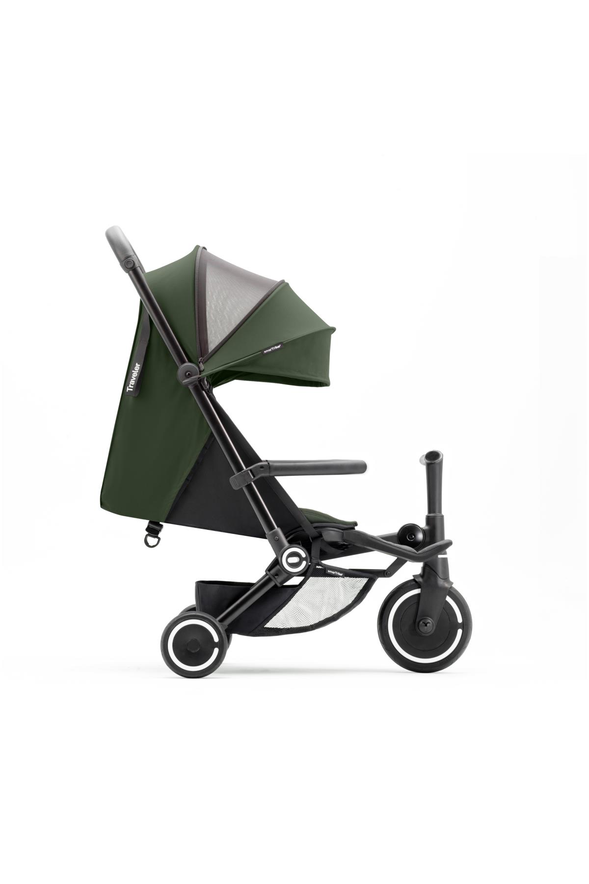 SmarTrike Traveler Kabin Boy Bebek Arabası ve Bisiklet // Forest Green