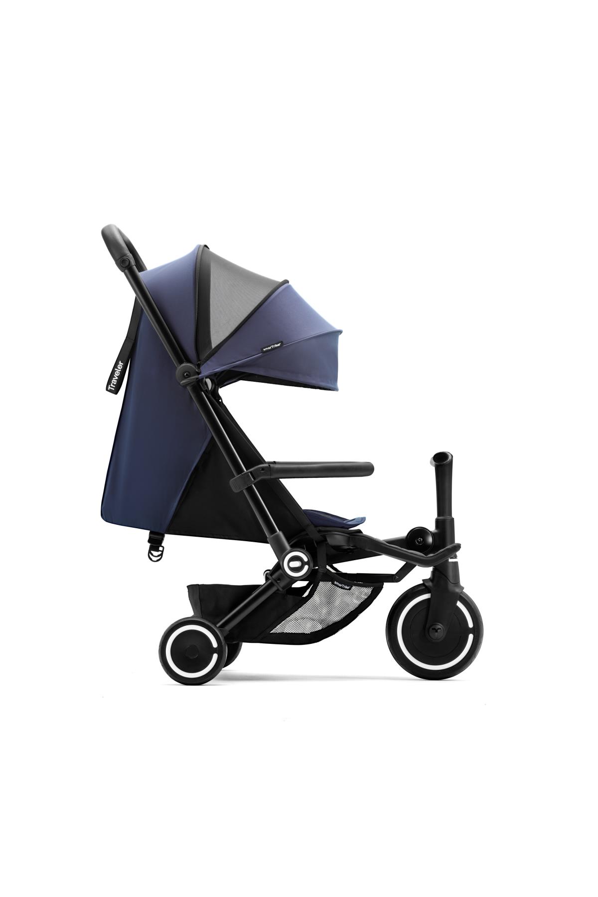 SmarTrike Traveler Kabin Boy Bebek Arabası ve Bisiklet // Midnight Blue