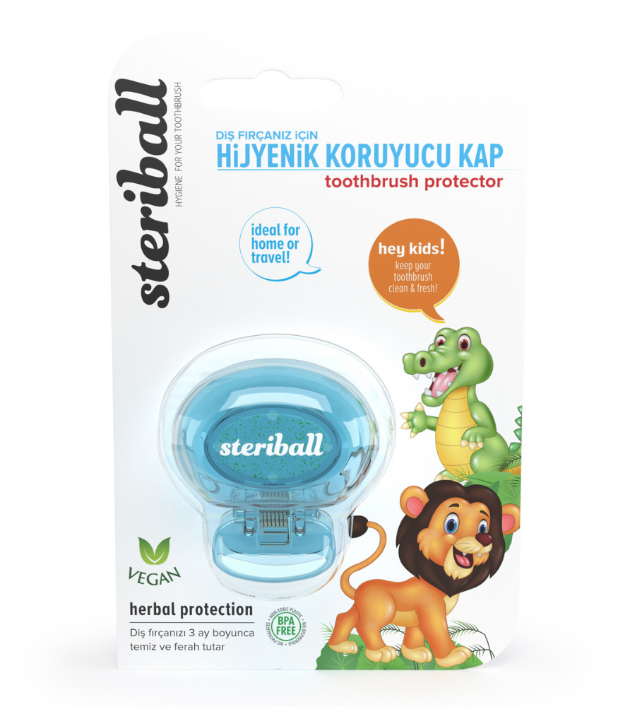 Steriball Çocuk Diş Fırçası Hijyenik Koruyucu Kap // Açık Mavi