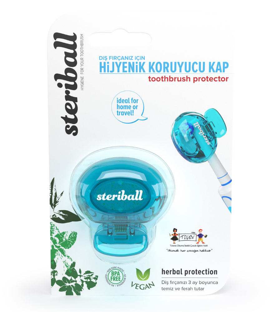Steriball Diş Fırçası Hijyenik Koruyucu Kap // Turkuaz