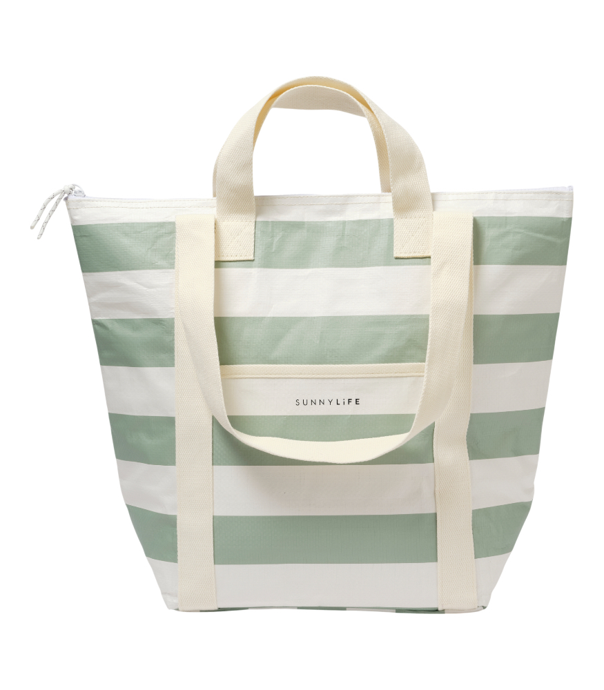 Sunnylife Soğutucu Tote &Ccedil;anta // La Palma Sage Stripe