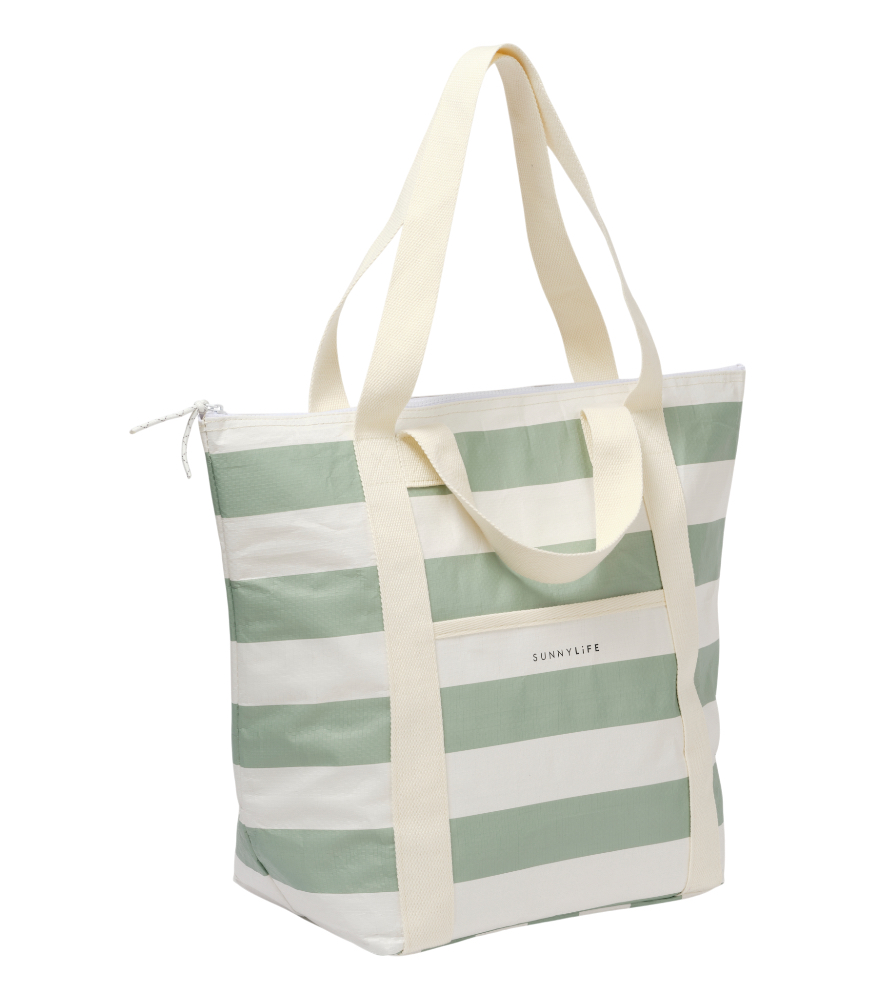 Sunnylife Soğutucu Tote &Ccedil;anta // La Palma Sage Stripe
