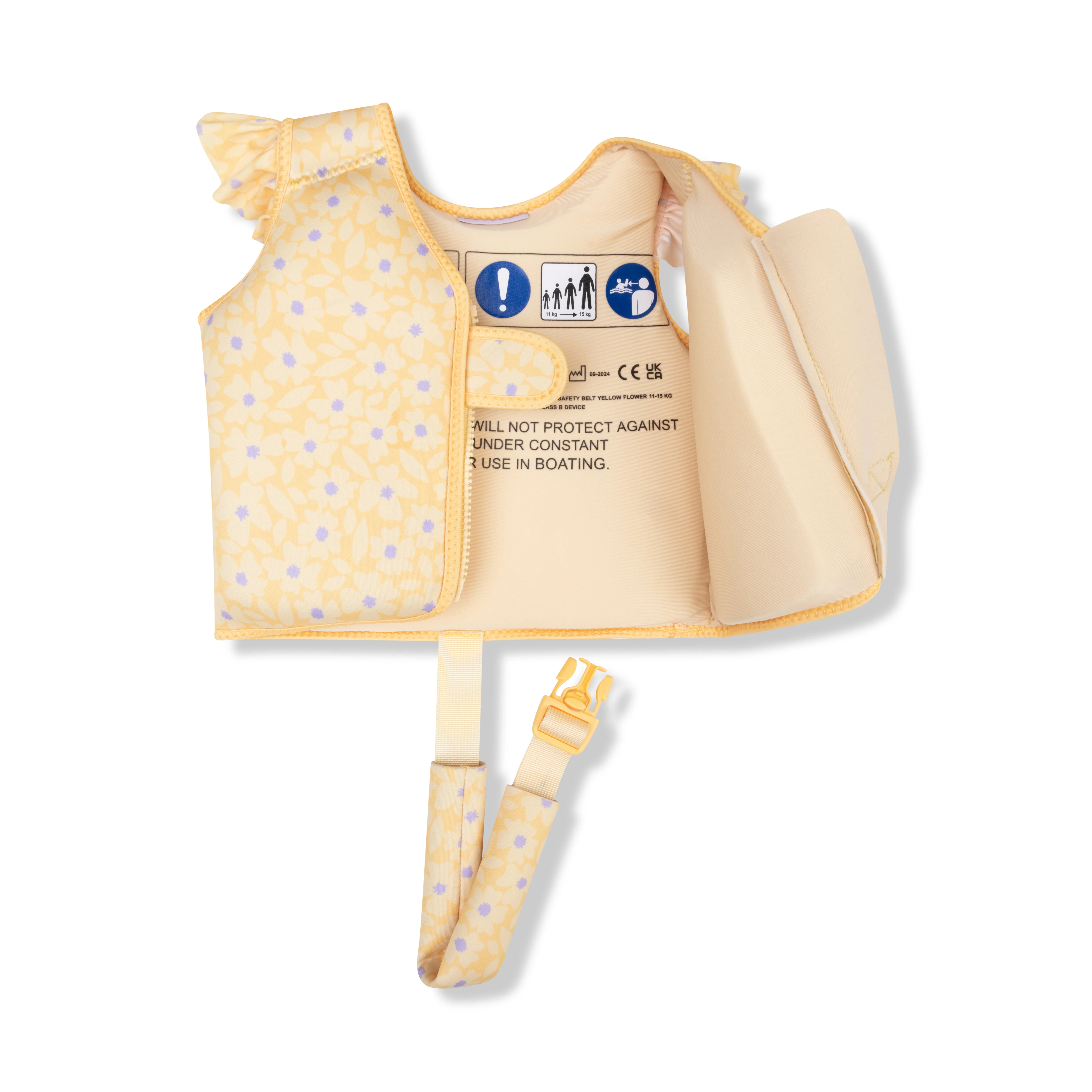 Swim Essentials K&ouml;p&uuml;k Dolgulu Y&uuml;zme Yeleği // Yellow Flowers - (1-2 Yaş)