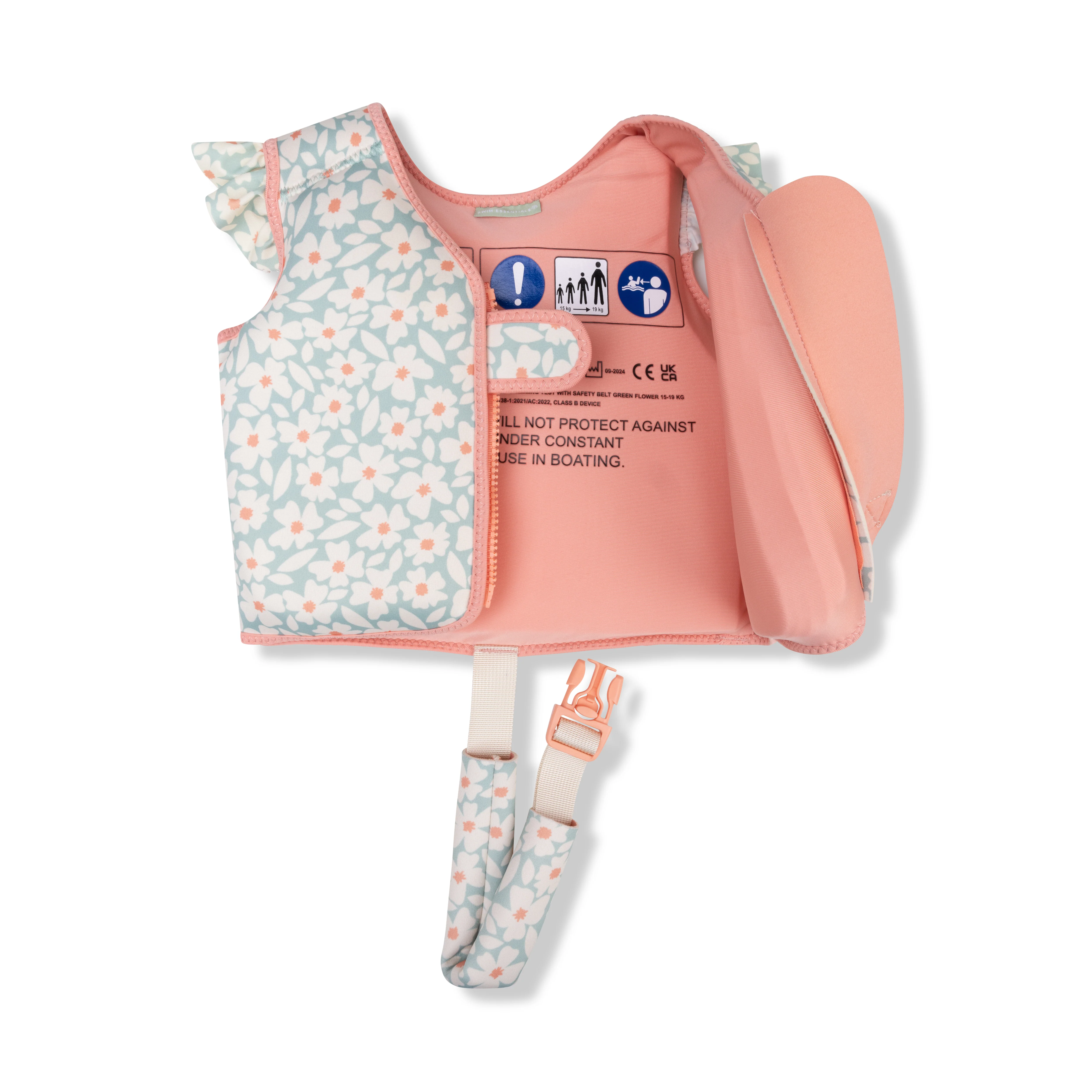 Swim Essentials K&ouml;p&uuml;k Dolgulu Y&uuml;zme Yeleği // Green Flowers - (3-6 Yaş)