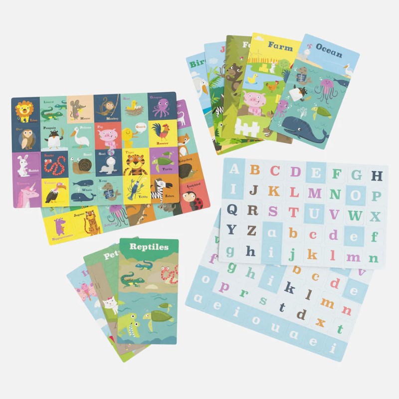 Tiger Tribe  Mıknatıslı Okuma Seti // ABC Animals (Mavi)