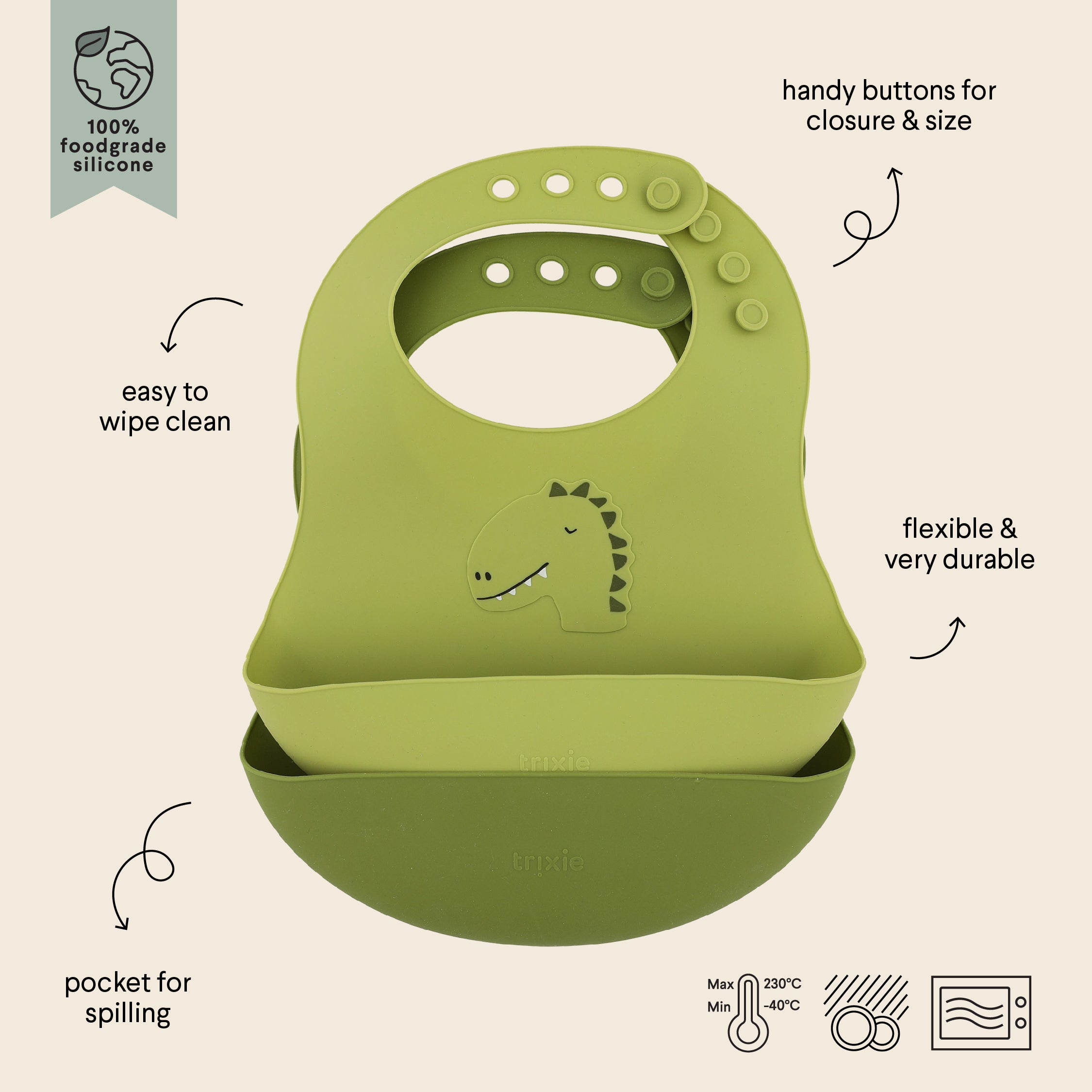 Trixie Slikon Mama Önlüğü (2 Adet) // Mr. Dino