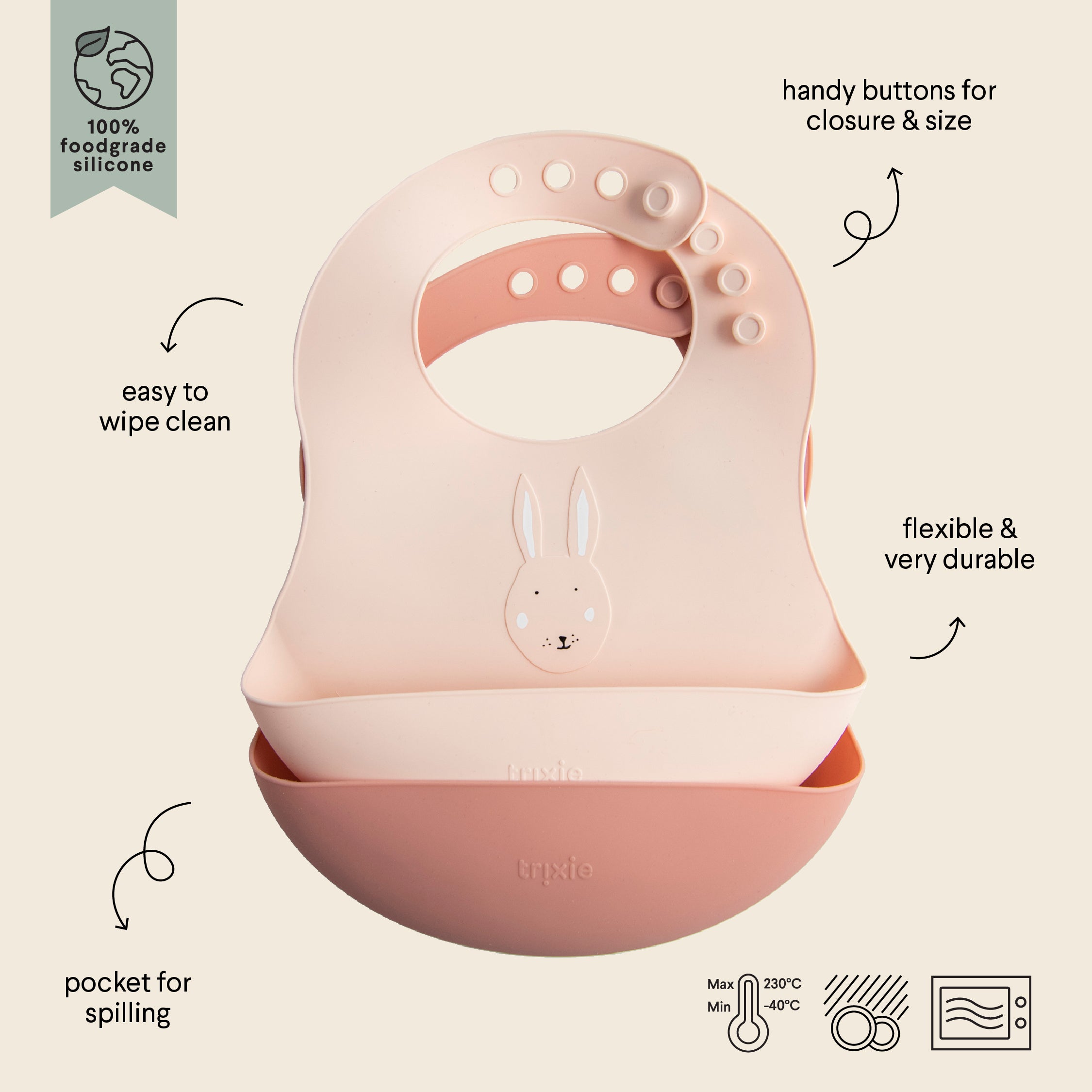 Trixie Slikon Mama Önlüğü (2 Adet) // Mrs. Rabbit