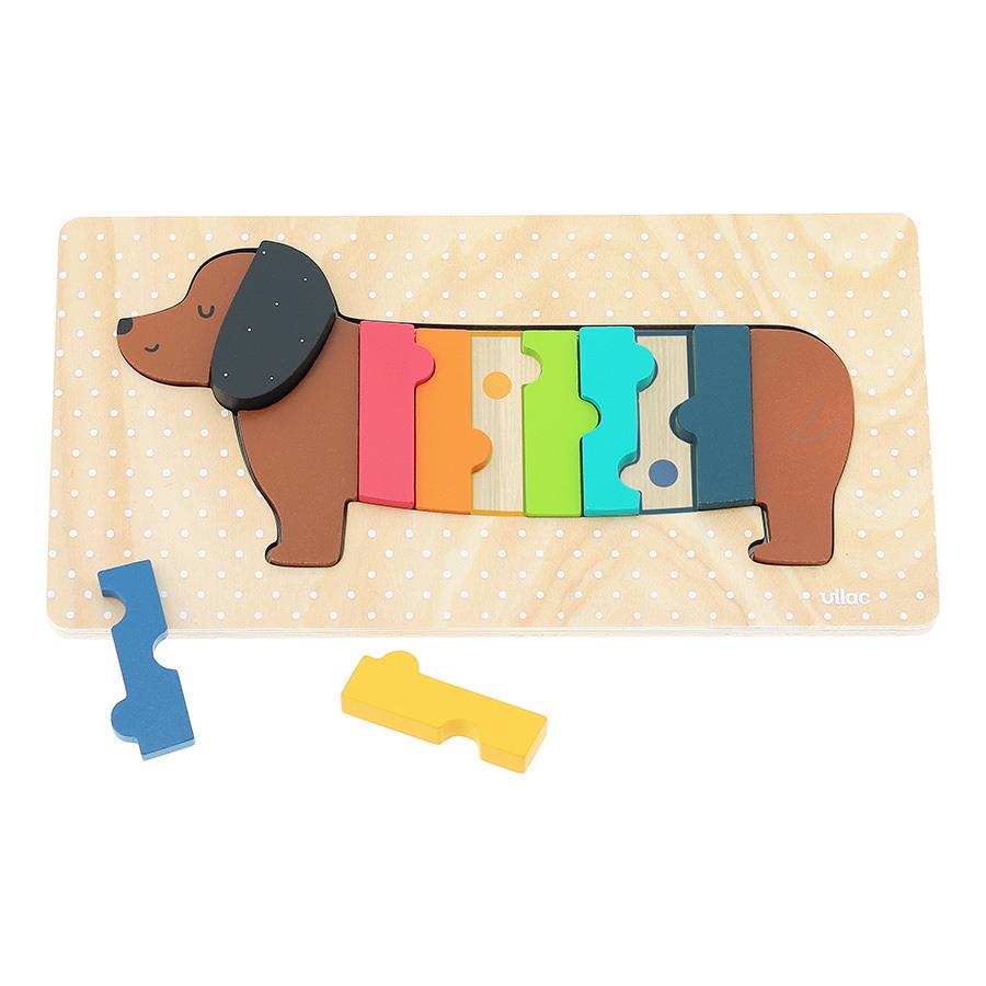 Vilac Eğitici Ahşap Puzzle // Sosis Köpek