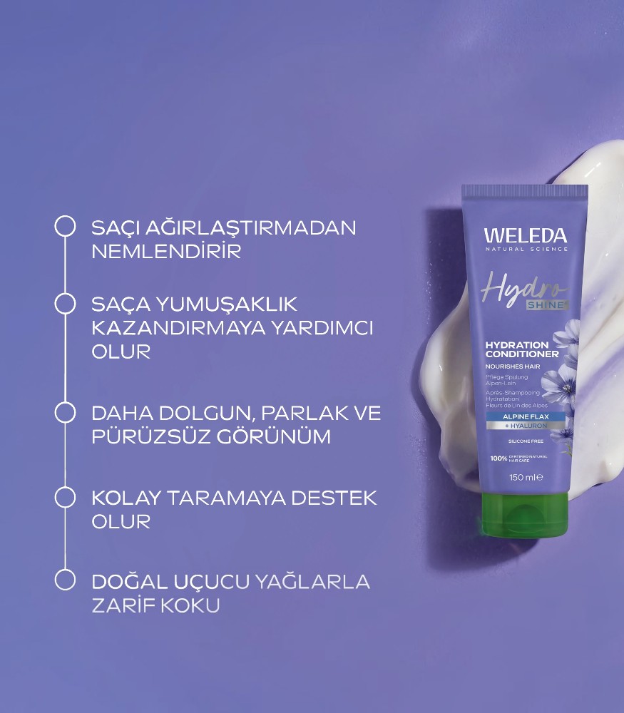 Weleda Hydro Shine Hydration Conditioner Organik Işıltı Veren Nemlendirici Sa&ccedil; Kremi