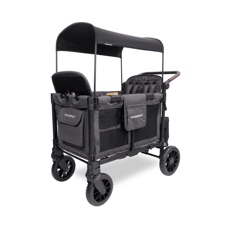 Wonderfold W4 Luxe Pro D&ouml;rtl&uuml; Bebek Arabası Vagonu // K&ouml;m&uuml;r Grisi