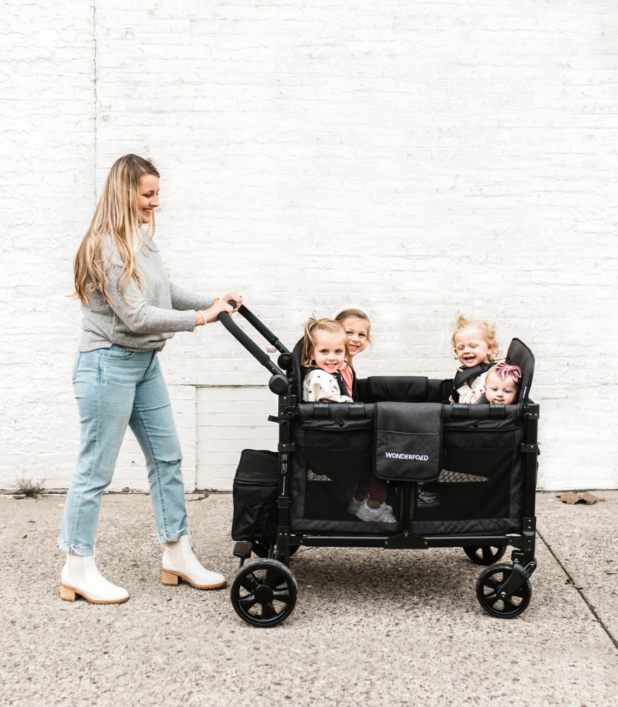 Wonderfold W4 Elite D&ouml;rtl&uuml; Bebek Arabası Vagonu // Siyah