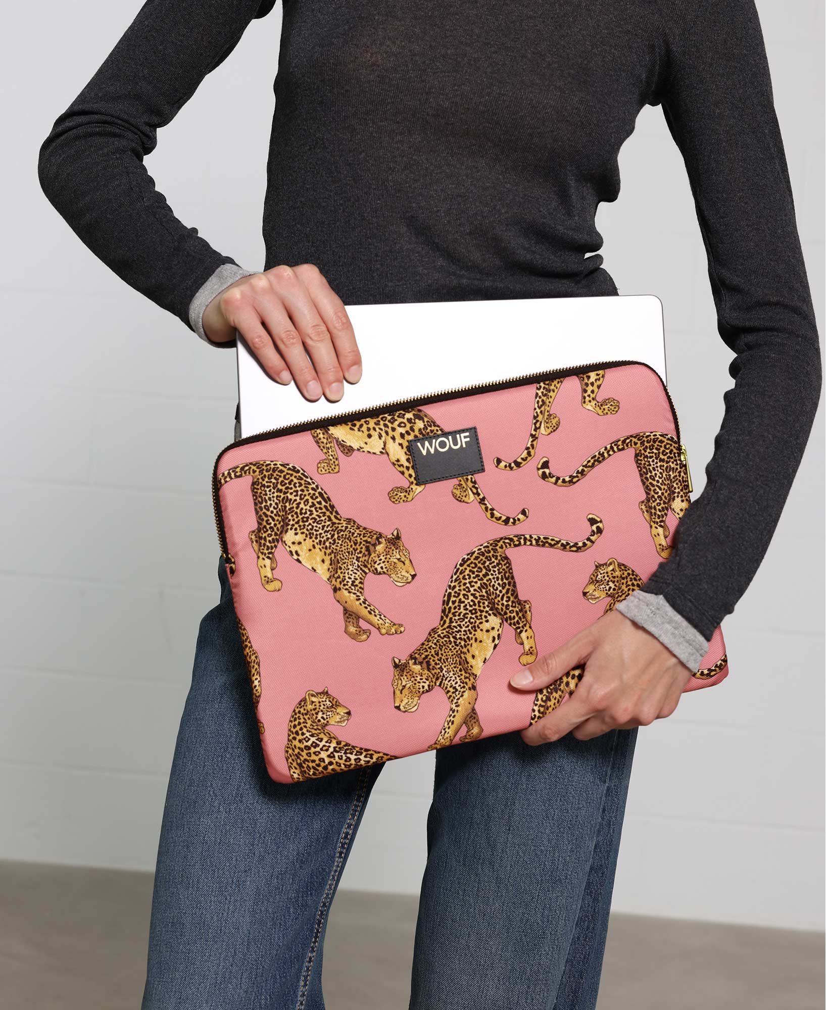 Wouf Laptop Sleeve Kılıf (15-16 inch) // Blush Leopard