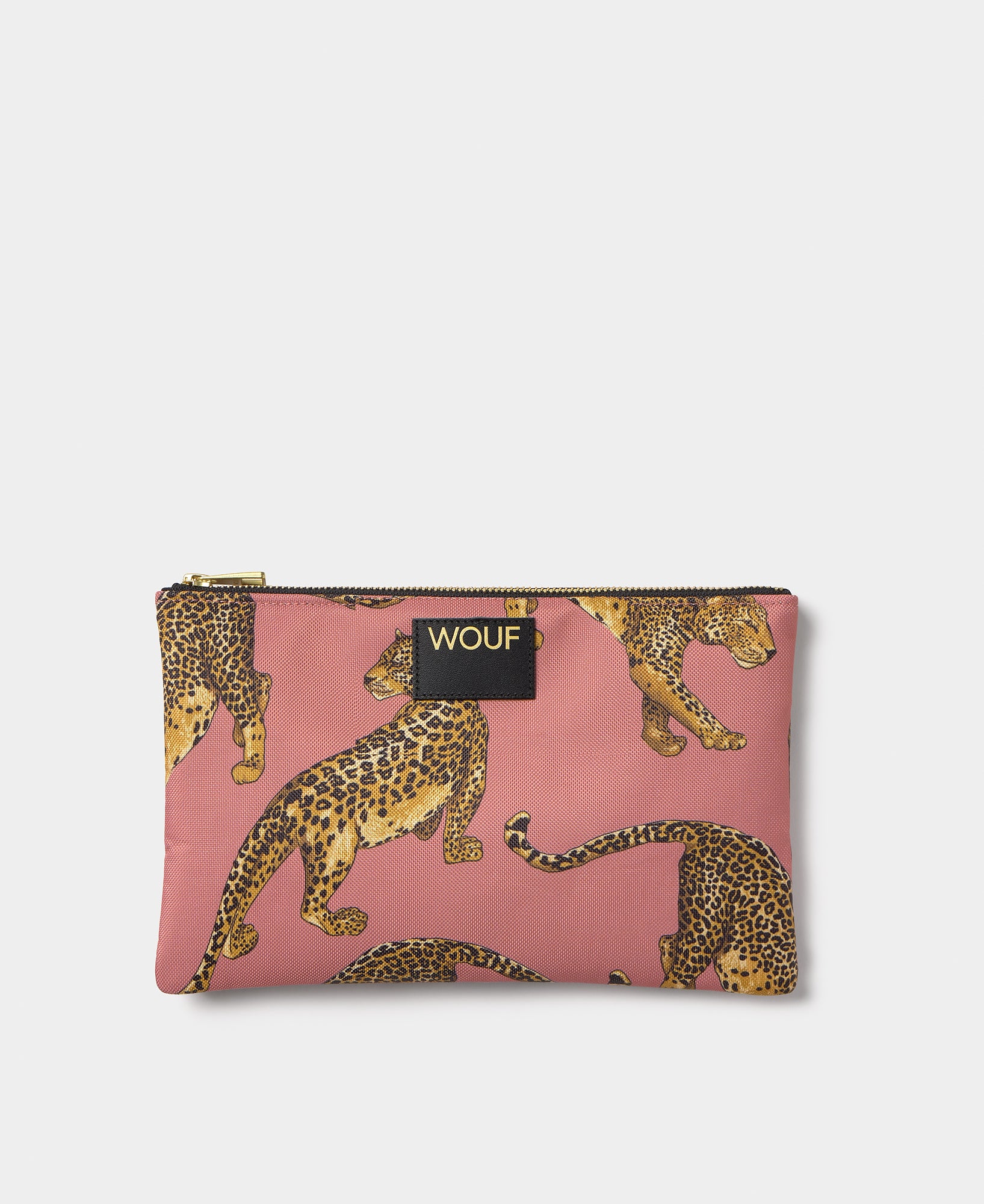 Wouf Pouch Bag Portf&ouml;y &Ccedil;anta XL // Blush Leopard